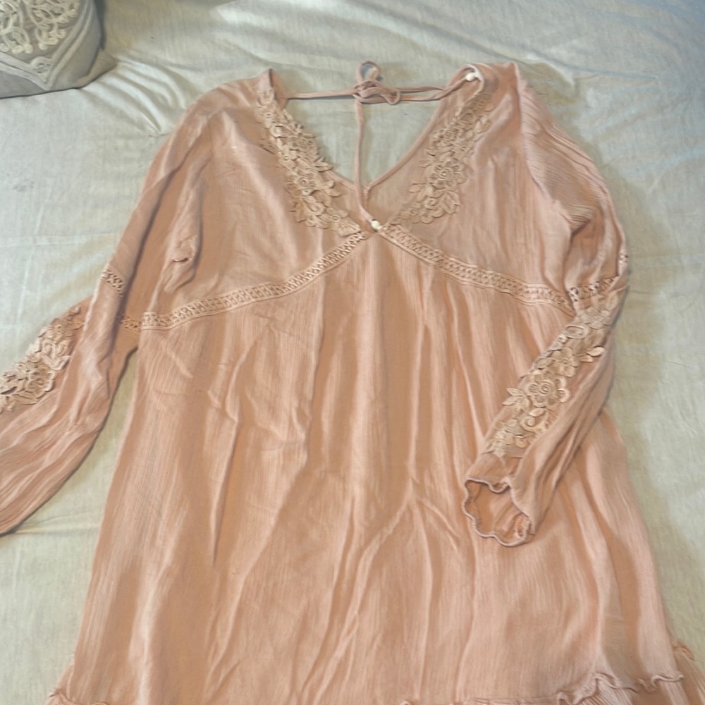 Boho boutique soft pink dress
